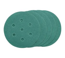 Круг шлифовальный на липучке - зелёный 125 мм, 5 шт, P320 FASTER TOOLS 8546 