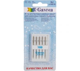 Иглы для бытовых швейных машин для джинсы NJ №100/16 5 шт. Gamma 93314 