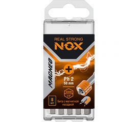 Бита с магнитной насадкой MAGNEO (8 шт; Ph2х50 мм; бокс; E6.3) NOX 334520 
