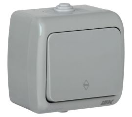 Одноклавишный выключатель IEK ВС-20-1-2-A, проходной, открытой установки, 10А, IP54, AQUATIC EVA12-K03-10-54 