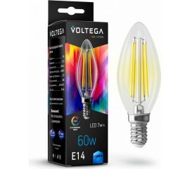 Филаментная лампа VOLTEGA Свеча Е14 4000К 7W CRI97 7153 