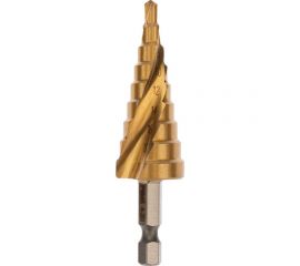 Сверло по металлу ступенчатое ТИТАН 4.0-20.0 мм, Р6М5 TiN KRANZ KR-12-6611 