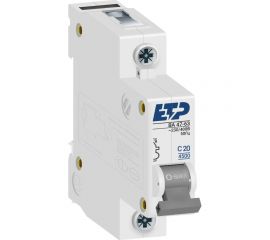 Автоматический выключатель ETP 1P 20А тип C 4,5 кА ЕТР 11119 