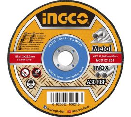 Круг отрезной Metal/Inox (125х1.2х22 мм; Тип 41; A 30; RBF) INGCO MCD121251 