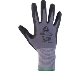 Перчатки из полиэфирной пряжи с микронитриловым покрытием Jeta Safety jn031, размер 7/s, серый/черный JN031-S 