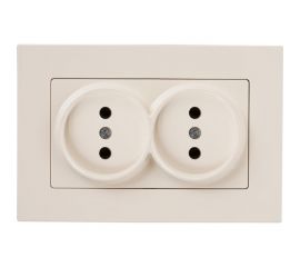 Розетка GUNSAN 2 поста Eqona без заземления крем 16401200-100149 