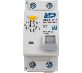 Дифференциальный автомат ETP 1P+N 32А тип АС 30 мА 4,5 кА 19015 