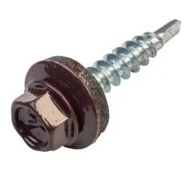 Кровельный саморез Качественный КРЕПЕЖ коричневый RAL 8017, 5.5х25 мм, 70 шт 0300125 КЧ 