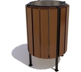 Уличная урна 7 скамеек Гео, сосна, палисандр 67040/ГЕО/9005/С_ПАЛ 