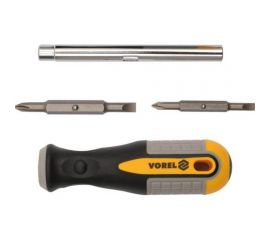 Двухсторонняя отвертка со сменными вставками VOREL 64654 