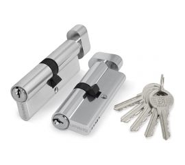 Цилиндровый механизм с вертушкой Fuaro 100 ZM 80 mm /35+10+35/ CP хром 5 кл. 37061 