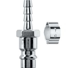 Переходник KRAFTOOL штуцер ""елочка"" 6 мм - рапид штуцер, с хомутом 06597-06 