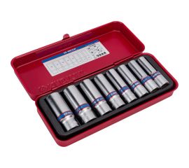 Набор шестигранных глубоких торцевых головок 3/8"", 10-19мм, 8шт KING TONY 3508MR 