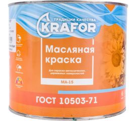 Масляная краска Krafor МА-15 зеленая 2.5 кг 6 26350 