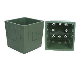 Пластиковый горшок с вкладкой liveingreen Квадро нефрит, диам. 25 см, высота 25 см, 13 л КВ25-32 