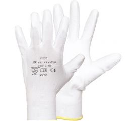 Нейлоновые перчатки с полиуретановым покрытием S.GLOVES KREZ белые, 10 размер 31613-10 
