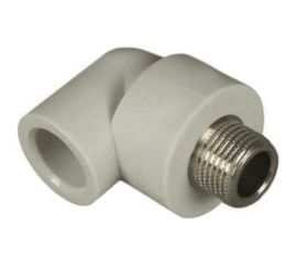 Угольник комбинированный с наружной резьбой VALFEX PP-R серый, 25 мм х3/4"", 90 градусов 10126025Г 127-0493 