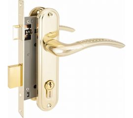 Врезной замок с ручками Аллюр 132/1 GP латунь 1089 