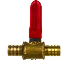 Шаровой кран Pegas pneumatic латунь, елочка, под шланг, 10x10 мм 4412 