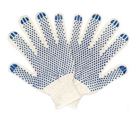 Трикотажные перчатки с ПВХ ПРОМПЕРЧАТКИ 4 нити, 10 класс, белые, 200 пар ПП-25000/200 