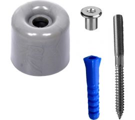 Демпферный ограничитель Левша 40x40, с крепежом, серый У4-9581.Сер 