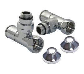 Угловой кран-вентиль SMT ручка колпак, хром, 3/4х1/2 г/ш, комплект 2 шт 8202SCH0405/2C 