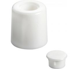 Ограничитель напольный Hettich белый пластик, D35x63мм с комплектом крепежа и крышкой, 2шт 954680 