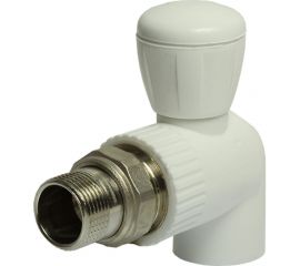 Шаровой кран VRT американка, 20-1/2"", угловой, EVER plast, белый 542466 