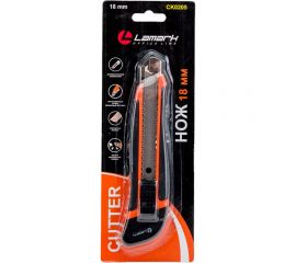 Канцелярский нож LAMARK 18 мм (+ 2 зап.лезвия), резиновые вставки CK0205 