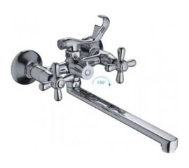 Смеситель для ванны и умывальника FRAP F2225 1/2 керамическая кран-букса, шаровой переключатель, крест 512283 