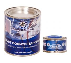 Грунт полиуретановый двухкомпонентный 2К POLIMER MARINE серый 1 кг ГРПД1 
