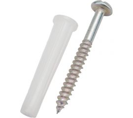 Набор VIPкрепеж белый дюбель 8х45 + шуруп 5х50 п/гол. оцинк. 30/30 шт 31504 VIP 