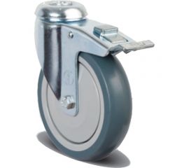 Колесо аппаратное поворотное с подшипником ER04 MBT 150 F 150 мм, под болт M12, с тормозом, диск-полипропилен MFK-TORG ER04-MBT-150-F M12 