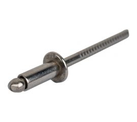 Вытяжная нержавеющая заклепка со стандартным бортиком KREPFIELD 4x10 мм, ART 9052, А2, 100 шт. 9052ЗАКЛЕПКА4Х10А2-100 