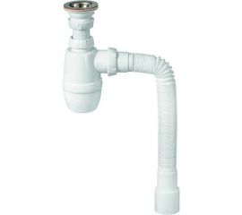 Сифон WIRQUIN МИНОР с выпуском 1 1/4х40 мм и гофротрубой L 800 мм., 40х40/50 мм 30718050 