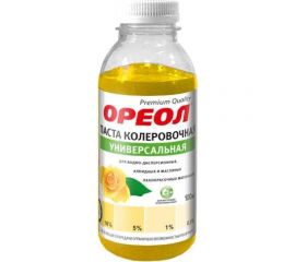 Универсальная колеровочная паста ОРЕОЛ желтый (02), 100 мл 4768 