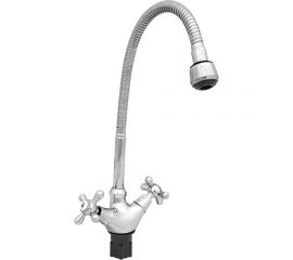 Смеситель для кухни ROEGEN 1/2"" м/к, на гайке, усиленный, с гибким изливом RP024D 