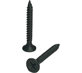 Усиленный черный саморез по дереву GSMETZ 3.5x25 мм, фосфатированный, 10 кг, 6666 шт., ph2 1013525 