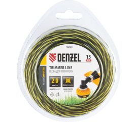 Леска двухкомпонентная для триммера SkyCutter 2 мм, 15 м, блистер, витая квадратная Denzel 96840 