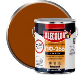 Эмаль для пола OLECOLOR ПФ-266 золотистый, 1.9 кг 4300000266 