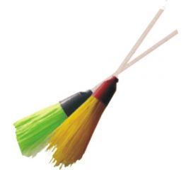 Пластмассовая круглая метла Репка с деревянным черенком 6010 