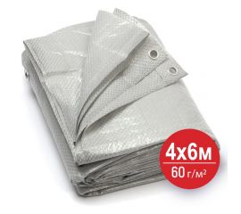 Тент универсальный укрывной 4x6 м, полипропилен 60 г/м2, с люверсами ООО Миротент ЦБ-00033419 