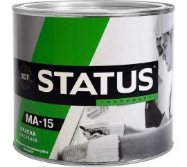 Масляная краска Радугамалер STATUS МА-15 (серая; по металлу, дереву, бетону; 0.8 кг) 4630018083397 