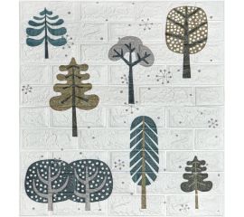 3D панель мягкая самоклеящаяся LAKO Лес (белый кирпич; 70х77 см) LKD-87-04-18 