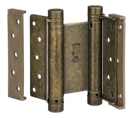 Барная пружинная петля двойного действия ALDEGHI LUIGI SPA 148х50х42 мм, цвет: античная латунь, к-т: 2 шт + ключ с декоративными шурупами 101OA150B 