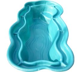 Декоративный садовый прочный пруд GLQ увеличенный, 1300 л, S=3.3 кв.м, 240x140x50 см .1300 GLQ цветной 