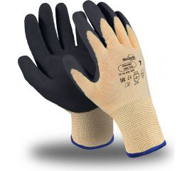 Перчатки Manipula Specialist ЛАСОФТ MG-143, полиэфир/латекс частичный, оверлок, бежевый Пер 743/11 