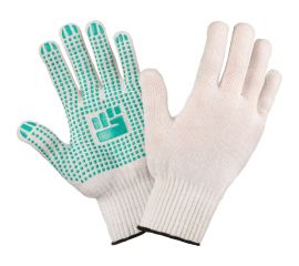 Трикотажные перчатки Фабрика перчаток, стандарт, с ПВХ, 10 класс, 5 нитей, белые, р.М 5-10-СТ-БЕЛ-(M) 