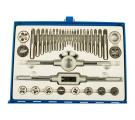 Набор плашек и метчиков из 36 предметов (М3-М16, металлический кейс) Техносталь t207036 