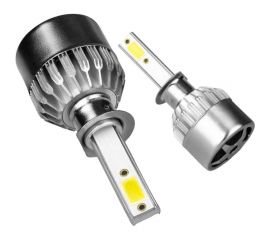 Светодиодные лампы LED для авто LEDZILLA C6 H1 18Вт 12В лампочки для автомобилей в фары, комплект 2шт C6-H1 